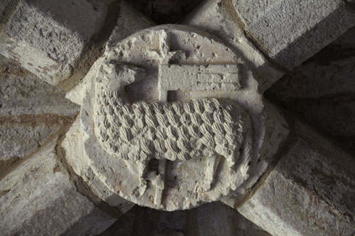 Clave de la bóveda de la sala capitular de Bujedo de Juarros